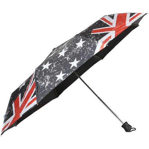 Johns 3 Fold Mannual Open Flag Print Rain & Sun Umbrella 545mm Size (Flag 3)