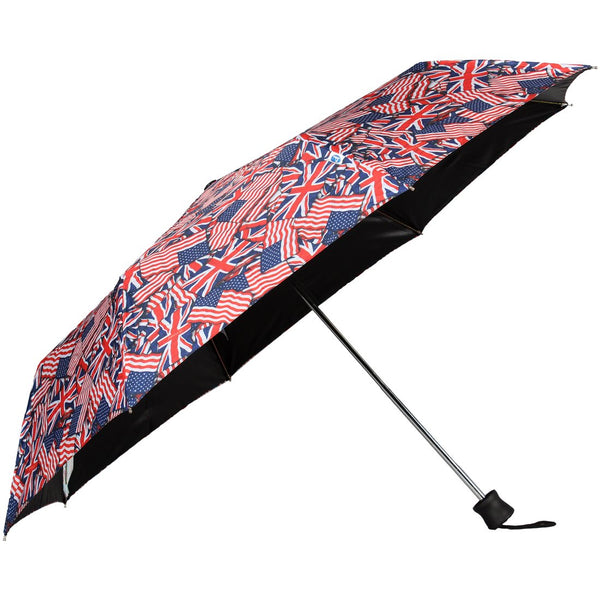 Johns 3 Fold Mannual Open Flag Print Rain & Sun Umbrella 545mm Size (Flag 1)