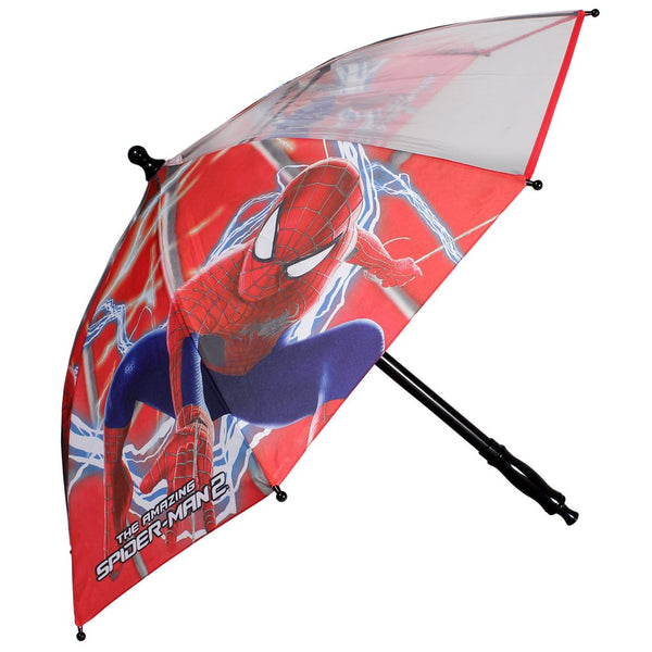 JOHNS BLAST SINGLE FOLD 485MM KIDS UMBRELLA WITH SPIDERMAN- 1 PRINT AND WATERGUN